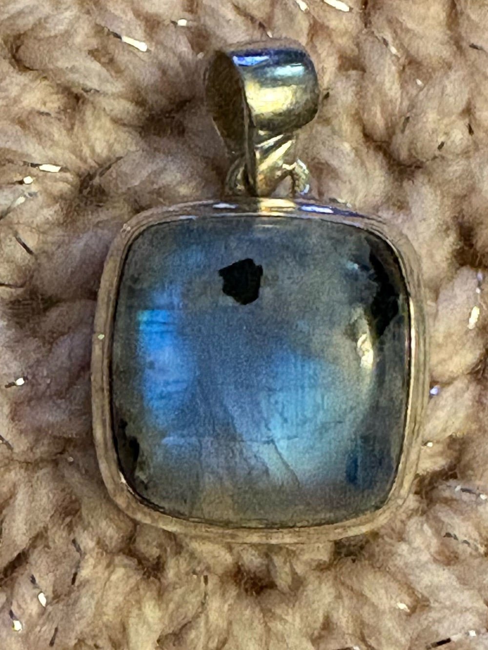 Sterling Silver Rainbow Moonstone Pendant